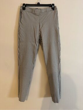 Women’s Black & White Windowpane Dress Pants